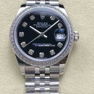 ARF Factory Counterweight Rolex Datejust Jubilee 278384RBR 31mm Diamond Bezel Black Dial Jubilee