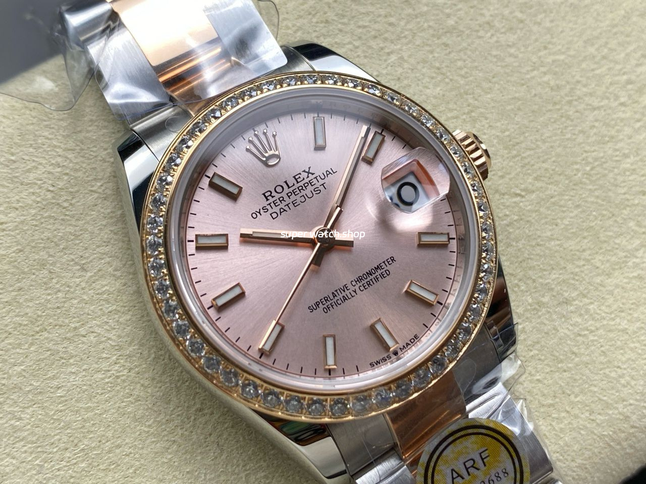 ARF Factory Counterweight Rolex Datejust Oyster 278381RBR-0019 31mm Rose Gold Diamond Bezel Sunburst Dial - Image 2