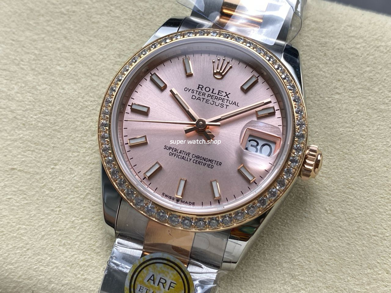 ARF Factory Counterweight Rolex Datejust Oyster 278381RBR-0019 31mm Rose Gold Diamond Bezel Sunburst Dial - Image 3