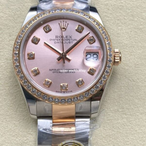 ARF Factory Counterweight Rolex Datejust Oyster 278381RBR-0023 31mm Rose Gold Diamond Bezel Rose Dial