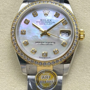 ARF Factory Counterweight Rolex Datejust Oyster 278383RBR-0027 31mm Yellow Gold Diamond Bezel Mother of Pearl Dial