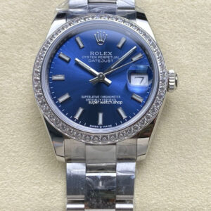 ARF Factory Counterweight Rolex Datejust Oyster 278384RBR 31mm Diamond Bezel Blue Dial