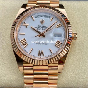 ARF Factory Counterweight Rolex Day-Date 228235-0032 40mm Full Rose Gold Roman Numerals White Dial