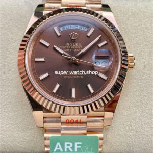 ARF Factory Counterweight Rolex Day-Date 228235-0053 40mm Full Rose Gold Brown Dial