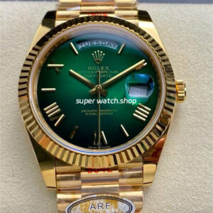 ARF Factory Counterweight Rolex Day-Date 228238-0061 40mm Full Yellow Gold Roman Numerals Green Dial