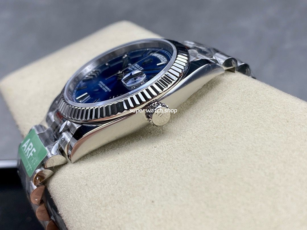 ARF Factory Counterweight Rolex Day-Date 228239-0007 40mm White Gold Roman Numerals Blue Dial - Image 6