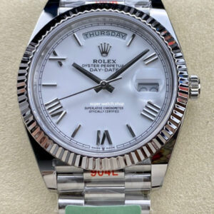 ARF Factory Counterweight Rolex Day-Date 228239 40mm White Gold Roman Numerals White Dial