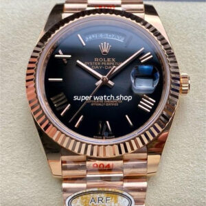 ARF Factory Counterweight Rolex Day-Date 238235-0055 40mm Full Rose Gold Roman Numerals Slate Ombre Black Dial