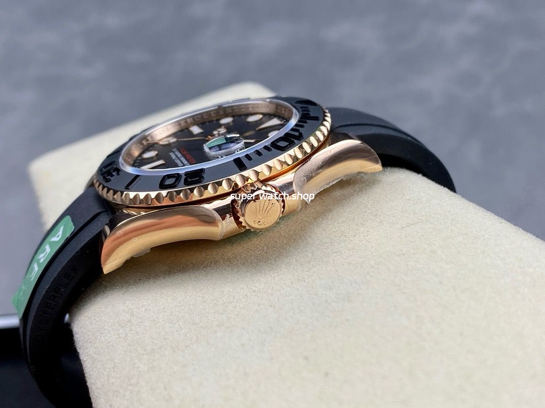 ARF Factory Counterweight Rolex Yacht-Master 40 126655 40mm Rose Gold Rubber Strap Black Dial - Image 6