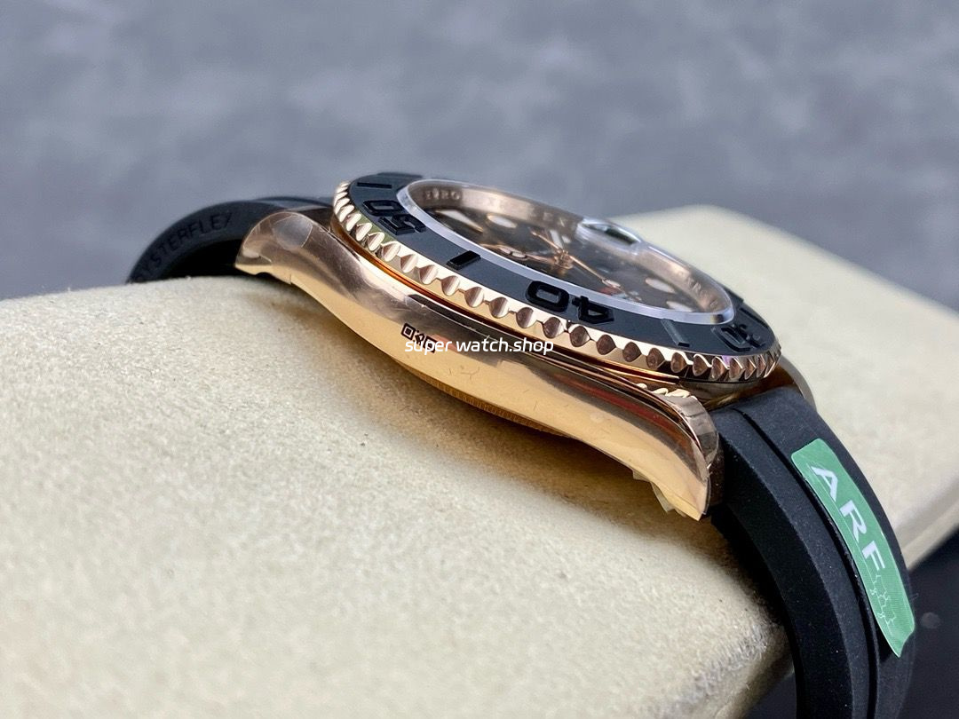 ARF Factory Counterweight Rolex Yacht-Master 40 126655 40mm Rose Gold Rubber Strap Black Dial - Image 5