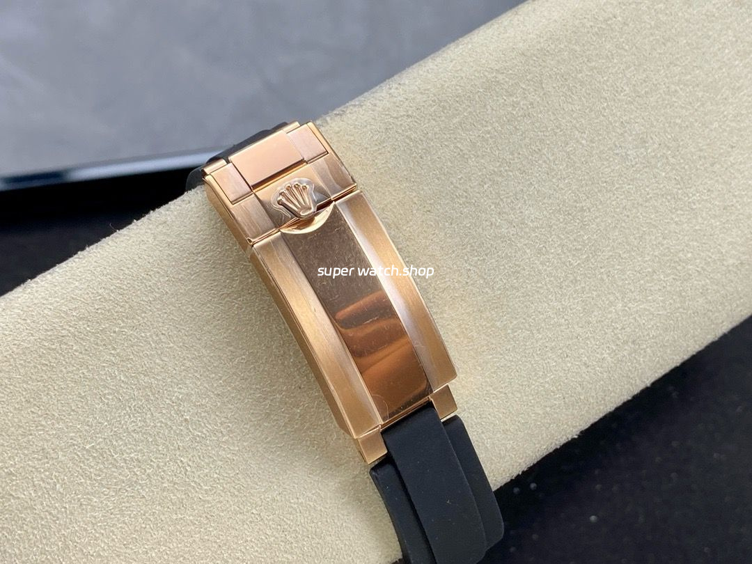 ARF Factory Counterweight Rolex Yacht-Master 40 126655 40mm Rose Gold Rubber Strap Black Dial - Image 8