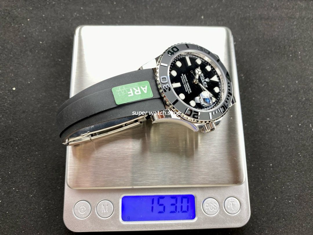 ARF Factory Counterweight Rolex Yacht-Master 42 226659 42mm White Gold Rubber Strap Black Dial - Image 9