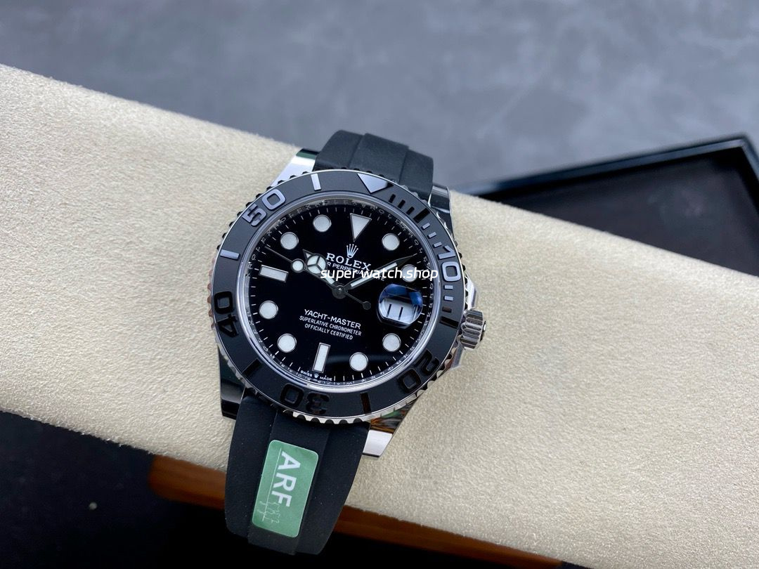 ARF Factory Counterweight Rolex Yacht-Master 42 226659 42mm White Gold Rubber Strap Black Dial - Image 4