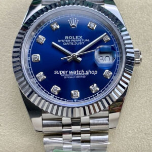 ARF Factory Rolex Datejust 41 126334-0016 41mm White Gold 904L Blue Diamond Dial Jubilee