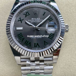 ARF Factory Rolex Datejust 41 126334-0022 41mm White Gold 904L Roman numerals Grey Dial Jubilee