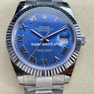 ARF Factory Rolex Datejust 41 126334-0025 41mm White Gold 904L Roman Numerals Blue Dial