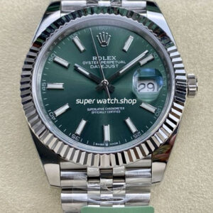 ARF Factory Rolex Datejust 41 126334-0028 41mm White Gold 904L Green Dial Jubilee