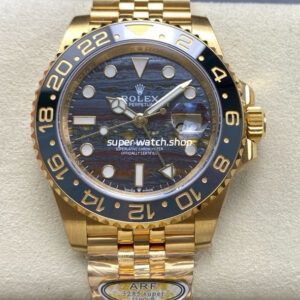 ARF Factory Rolex GMT-Master II 126718GRNR 40mm Full Yellow Gold Iron Tiger Eye Stone Dial