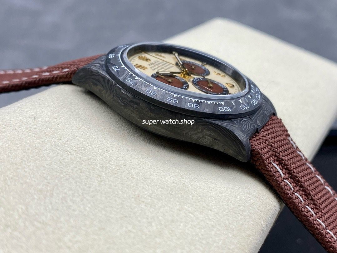 DIW Factory Rolex Daytona 116500 Limited Edition 40mm Carbon Fiber Artificial Fiber Woven Strap Middle Eastern Digital Gold Dial - Image 5