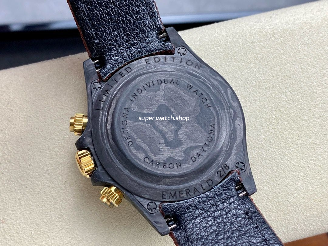 DIW Factory Rolex Daytona 116500 Limited Edition 40mm Carbon Fiber Artificial Fiber Woven Strap Middle Eastern Digital Gold Dial - Image 7