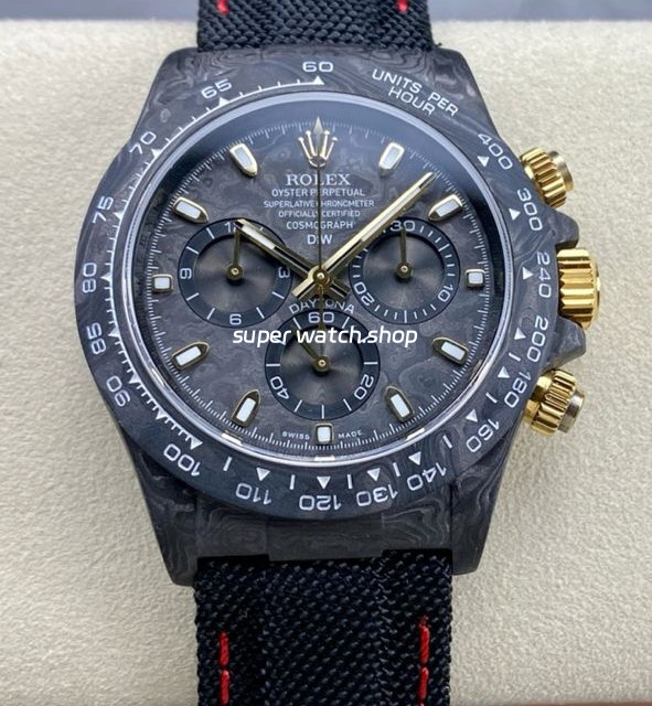 DIW Factory Rolex Daytona 116500 Limited Edition 40mm Carbon Fiber Artificial Fiber Woven Strap Carbon Fiber Dial