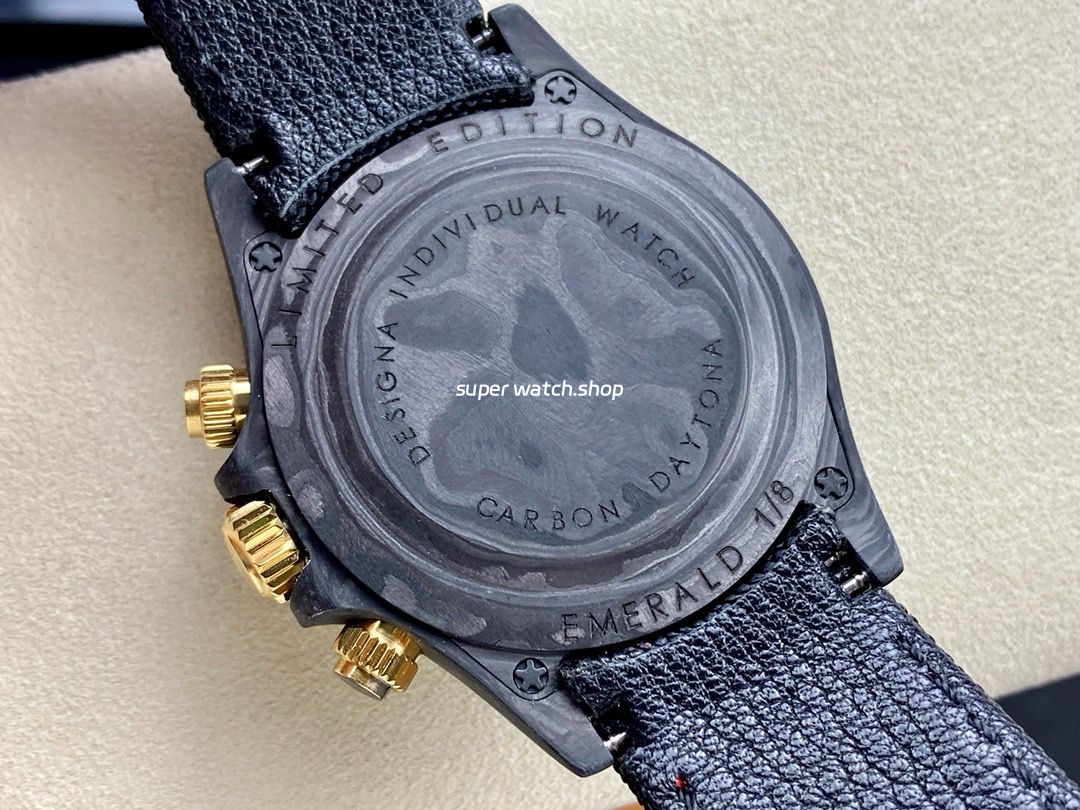 DIW Factory Rolex Daytona 116500 Limited Edition 40mm Carbon Fiber Artificial Fiber Woven Strap Carbon Fiber Dial - Image 7