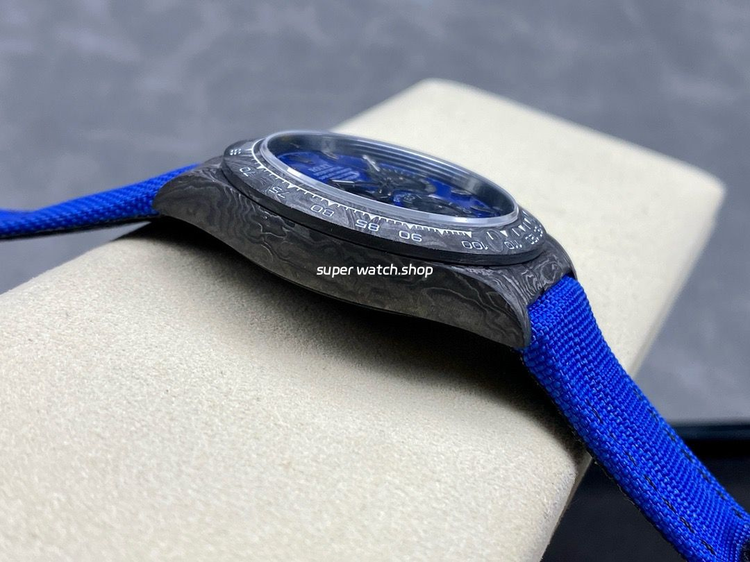 DIW Factory Rolex Daytona 116500 Limited Edition 40mm Carbon Fiber Artificial Fiber Woven Strap Blue Dial - Image 5