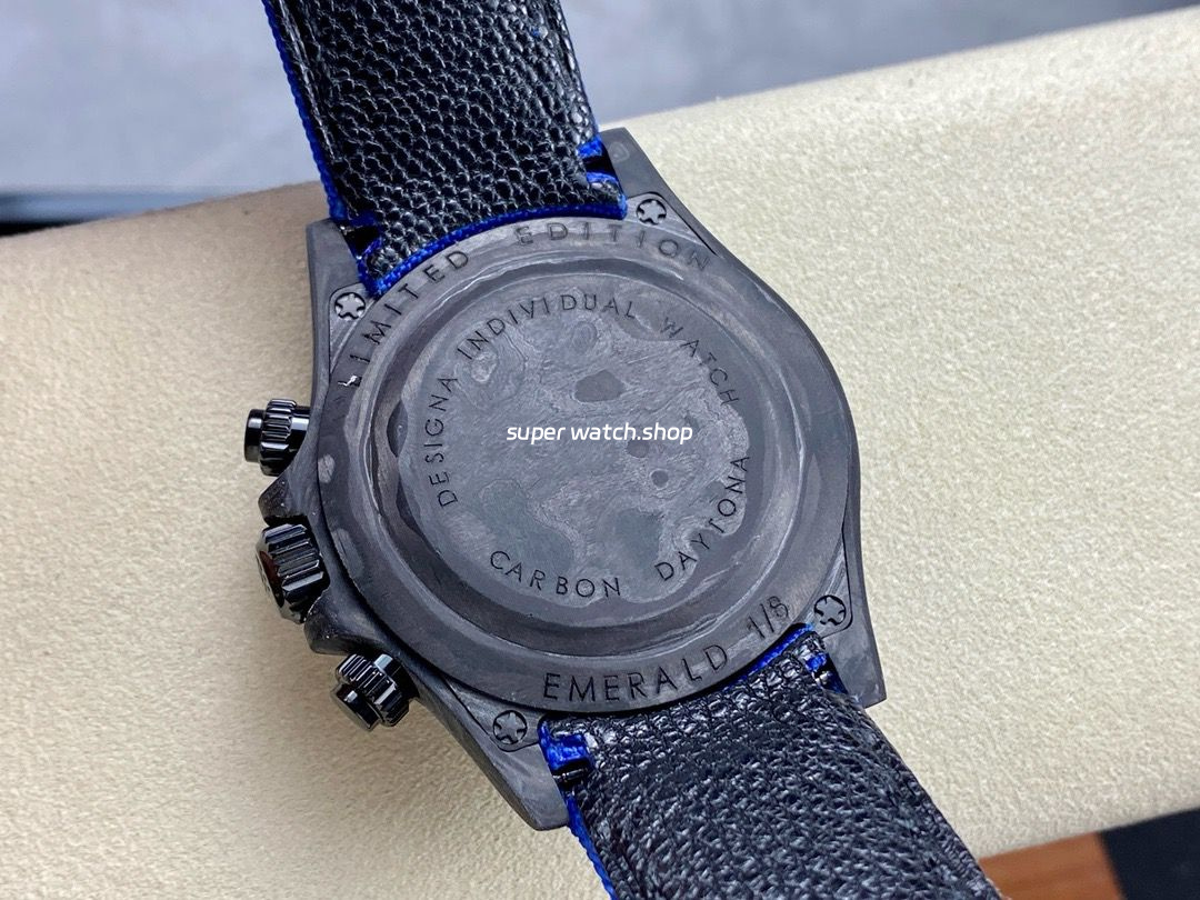 DIW Factory Rolex Daytona 116500 Limited Edition 40mm Carbon Fiber Artificial Fiber Woven Strap Blue Dial - Image 7