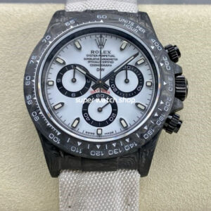 DIW Factory Rolex Daytona 116500 Limited Edition 40mm Carbon Fiber Artificial Fiber Woven Strap White Dial