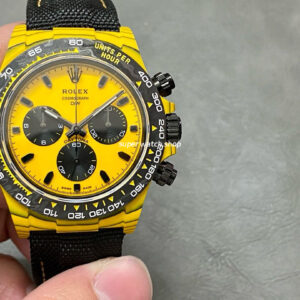 DIW Factory Rolex Daytona 116500 Limited Edition 40mm Carbon Fiber Artificial Fiber Woven Strap Yellow Dial