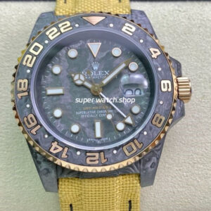 DIW Factory Rolex GMT-Master II 126710 Limited Edition 40mm Gold Word Carbon Fiber Artificial Fiber Woven Strap Carbon Fiber Dial