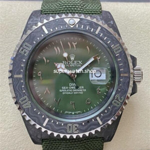 DIW Factory Rolex Sea-Dweller 126600 43mm Limited Edition 40mm Carbon Fiber Canvas Strap Middle Eastern Digital Green Dial