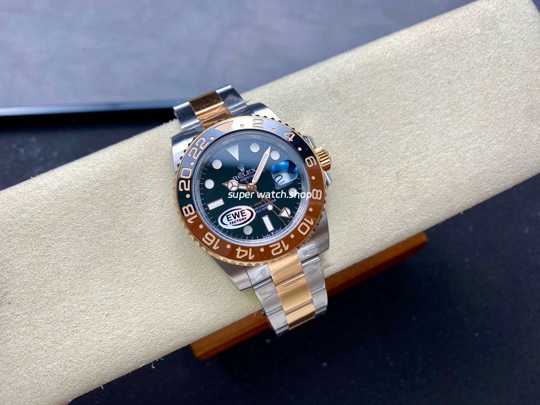 EWE Factory Factory Rolex Rootbeer GMT-MASTER II 126711CHNR-0002 40mm Half Rose Gold Black Dial - Image 4
