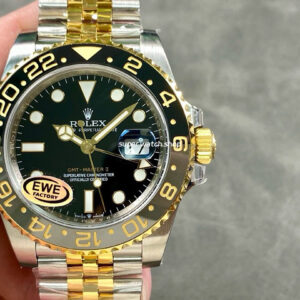 EWE Factory Rolex Bruce Wayne GMT-MASTER II 126713GRNR-0001 40mm Half Yellow Gold Black Dial Jubilee