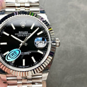 EWE Factory Rolex Datejust 126334-0018 41mm Full 904L Black Dial Jubilee