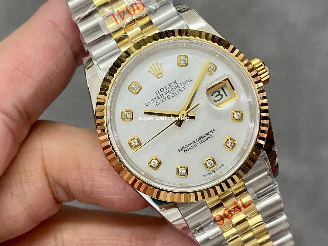 GM Factory Rolex Datejust 126233-0023 36mm Half Yellow Gold Diamond Mop Mother Of Pearl Dial Jubilee - Image 2