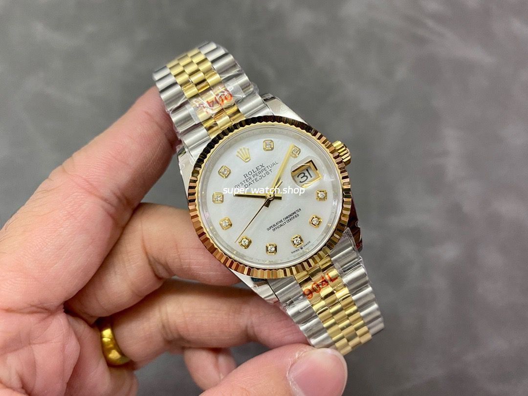 GM Factory Rolex Datejust 126233-0023 36mm Half Yellow Gold Diamond Mop Mother Of Pearl Dial Jubilee - Image 4