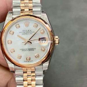 GS Factory Rolex Datejust 278241-0026 31MM Half Rose Gold Diamond Mop Mother Of Pearl Dial Jubilee