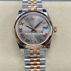 GS Factory Rolex Datejust 278241-0030 31MM Half Rose Gold  Roman Number Grey Dial