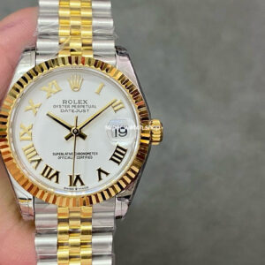 GS Factory Rolex Datejust 278273-0002 31MM Half Gold Roman Number White Dial Jubilee