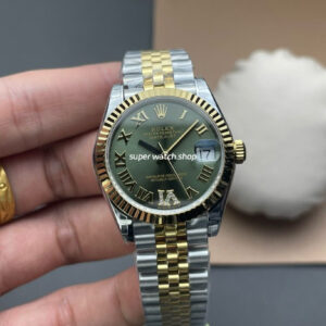 GS Factory Rolex Datejust 278273-0016 31MM Half Gold Roman Number Diamond Olive Green Dial Jubilee