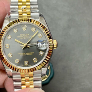 GS Factory Rolex Datejust 278273-0022 31MM Half Gold Diamond Mop Grey Dial Jubilee