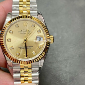 GS Factory Rolex Datejust 278273-0026 31MM Half Gold Diamond Mop Champagne Dial Jubilee