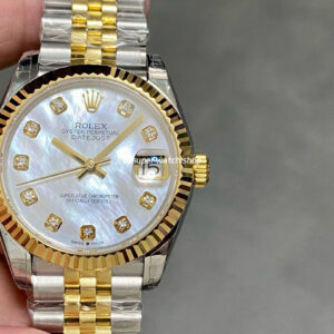 GS Factory Rolex Datejust 278273-0028 31MM Half Gold Diamond Mop White Mother Of Pearl Dial Jubilee