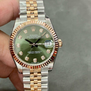 GS Factory Rolex Datejust 278273-0030 31MM Half Gold Diamond Mop Green Dial Jubilee