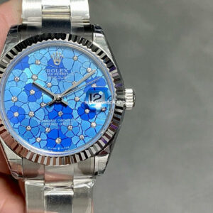 GS Factory Rolex Datejust 278274-0035 31MM Full 904L Diamond Blue Floral Motif Dial