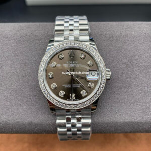 GS Factory Rolex Datejust 278384RBR-0010 31MM Diamond Bezel Diamond Mop Grey Dial Jubilee