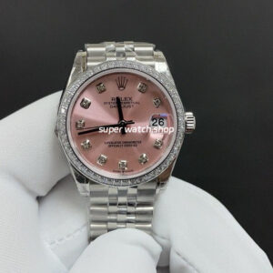 GS Factory Rolex Datejust 278384RBR-0036 31MM Diamond Bezel Diamond Mop Pink Dial