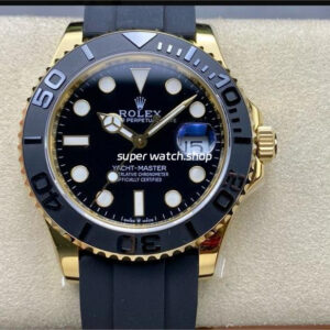 IPK Factory Rolex Yacht-Master 226658-0001 42mm Yellow Gold Rubber Strap Black Dial