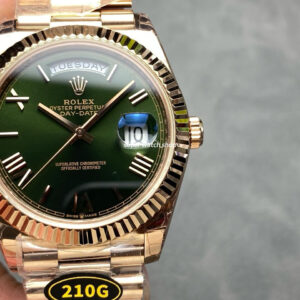 KF Factory Counterweight Rolex Day-Date 228235-0025 40mm Full Rose Gold Roman Numerals Green Dial